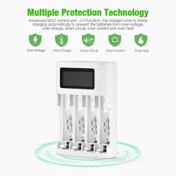 EBL AA and AAA Battery Charger 9x6.8x2.5 cm LCD Display 4 Hours Full Battery Charge Capacity image 3
