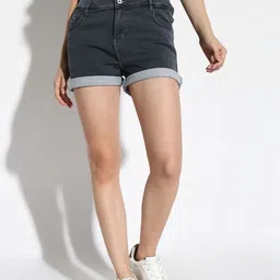 SHOWOFFFF Women Slim Fit Denim Denim Shorts-picture-21