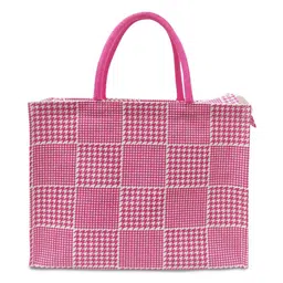 earthbags Checked Structured Tote Bag with image 4