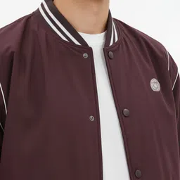 glitchez Contrast Trims Varsity Jacket image 5