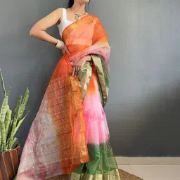 DIVASTRI Ombre Zari Organza Kanjeevaram Saree image 5