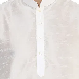KISAH Men Off-White Solid A-Line Kurta image 5