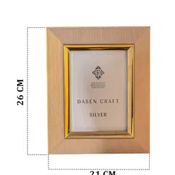 AARVI DECOR STUDIO Beige & Gold-Toned 1 Pieces Metal Table Photo Frames image 5