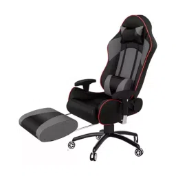 REKART Ergonomic Adjustable Revolving Office, Gaming Chair With Footrest (RGCF-14) Grey & Black image 3