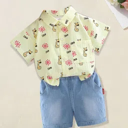 FOREVER FRIDAY Boys Printed Pure Cotton Shirt With Shorts-image-41