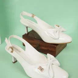 MOZAFIA Women Kitten Heel Pumps With Bows-picture-41