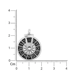 GIVA 925 Silver Rhodium-Plated Zodiac Spin Oxidised Pendant with Chain image 3