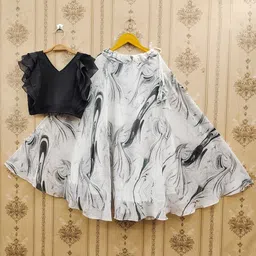 JOVK DESIGN Girls Tie and Dye Ready to Wear Lehenga &-picture-33