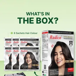 Radico Natural Herbal Based Hair Color- 60 g- Black image 2