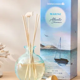 Home Centre Redolence Glass Atlantic Shimmers Marine Reed Diffuser Set-picture-11