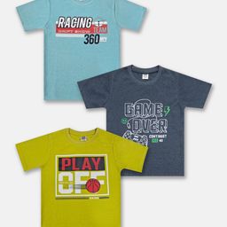 Here&Now X Game Begins Boys Set of 3 Assorted Printed T-shirts-picture-36