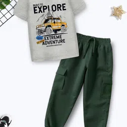 YK X Trampoline Kids Printed Round Neck T-Shirt With Jogger-picture-19