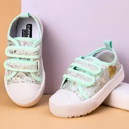 Cute Walk by Babyhug Casual Shoes with Sequins - Green-picture-36
