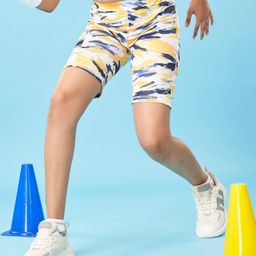 Pine Active Super Stretch Cycling Shorts Abstract Print-Yellow-picture-9