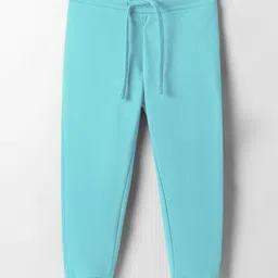 UCB Cotton Blend Knit Full Length Solid Track Pant - Aqua Blue-picture-16