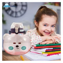 FunBlast Cartoon Water Bottle with Straw Purple  1000 ml image 2