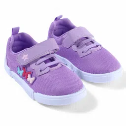 Cute Walk by Babyhug Velcro Closure Sneakers With Butterfly Applique - Purple image 2
