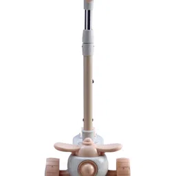 fab n funky 3 Wheel Kick Scooter | 3 Level Adjustable Handle| Foldable Design| Sport Gift| Physical Activity| Wide Deck| Lean-to-Steer - White image 2