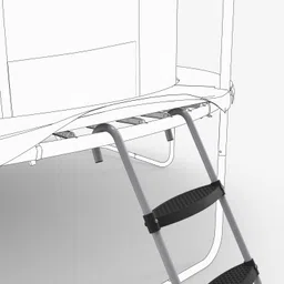 domyos 3-Step Ladder for 365/420/520 Trampolines - Black image 3