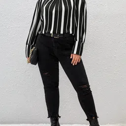 Stylecast X Slyck Striped Puff Sleeve Top image 3