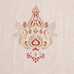 BLANC9 6-Pcs Beige & Red Printed Cotton Table Placemats image 5