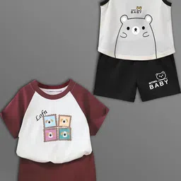 HELPOM Unisex Kids Printed T-shirt with Shorts-picture-58