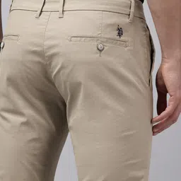 U.S. Polo Assn. Men Austin Super Slim Fit Self Design Textured Trousers image 2