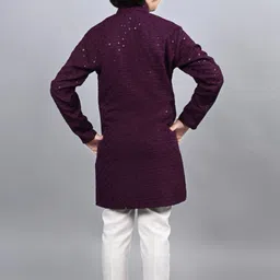 R KAY FASHIONS Boys Ethnic Motifs Embroidered Mirror Work Kurta image 3