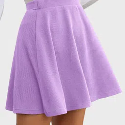Dimpy Garments Women Solid Mini Skater Skirt-image-58