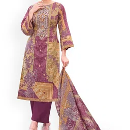 DRAVINAM Trends Floral Embroidered Thread Work Pure Cotton Unstitched Dress Material-picture-30