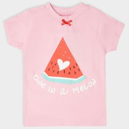 Mi Arcus Short Sleeves One In A Melon Chest Printed Tee - Pink-picture-18