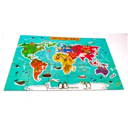 Fingo Brain Wooden Jumbo Jigsaw Map of The World Multi color - 30 Pieces-image-76