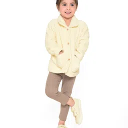 Mi Arcus  Full Sleeves Fur Lined Jacket Cream-picture-10