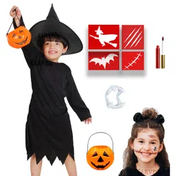 Sarvda Halloween Theme Unisex Witch & Wizard Costume Set - Black-image-15