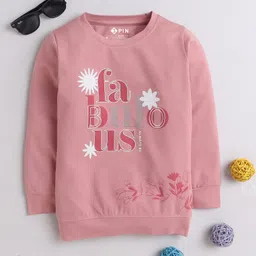 3PIN Full Sleeves Fabulous Text Printed Tee - Pink-image-0