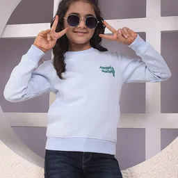 CRIMSOUNE CLUB Cotton Knit Full Sleeves Ancient Roots Text Printed Light Winter Sweatshirt - Blue-picture-33