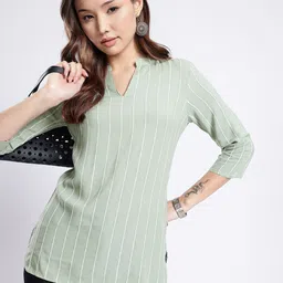 Anouk Rustic Striped Woven Design Kurti-picture-14