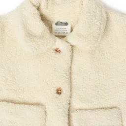Mi Arcus  Full Sleeves Fur Lined Jacket Cream image 4