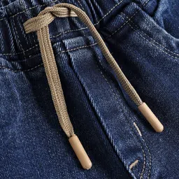 Olio Kids Denim Woven Full Length Solid Coloured Cut & Sew Jeans - Blue image 3