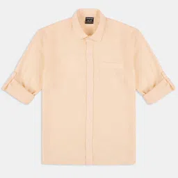 CHARCHIT Boys Spread Collar Long Sleeves Casual Cotton Shirt-picture-44