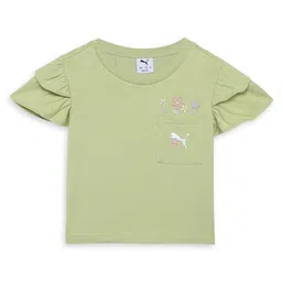 Puma Flower Farm Girls Floral Printed Cotton T-Shirt-picture-29