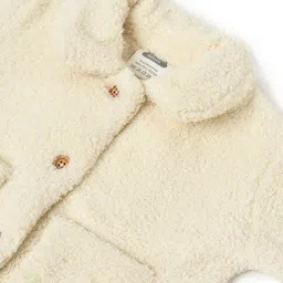 Mi Arcus  Full Sleeves Fur Lined Jacket Cream image 5