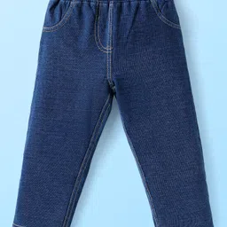 Babyhug Single Jersey Knit Full Peasant Sleeves Heart Printed Top & Denim Jeans Set - Blue & Pink image 4