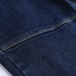 Olio Kids Denim Woven Full Length Solid Coloured Cut & Sew Jeans - Blue image 4