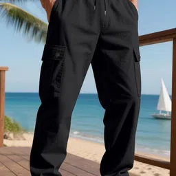 StyleCast x Revolte Men Easy Wash Pleated Cargos Trousers image 3