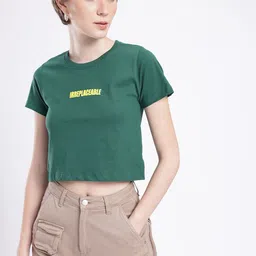 glitchez Irreplaceable Soul Printed Crop T-shirt image 2