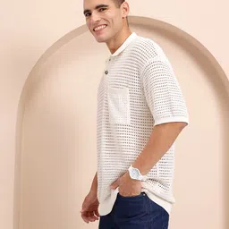 Mast & Harbour Crochet Open-Knit Drop-Shoulder Sleeves T-shirt image 5