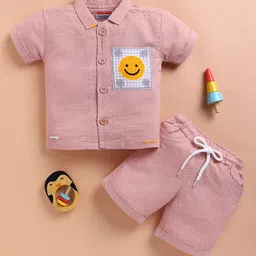 KIDZELLO Boys Self Design Shirt Collar Shirt with Shorts-picture-34
