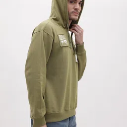 The Roadster Life Co. Graphic Printed Relaxed Fit Hooded Fleece Sweatshirt image 2