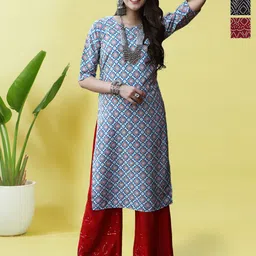 anouk rustic HERE&NOW Women Ethnic Motifs Printed Crepe Pack of 3 Kurta-picture-27